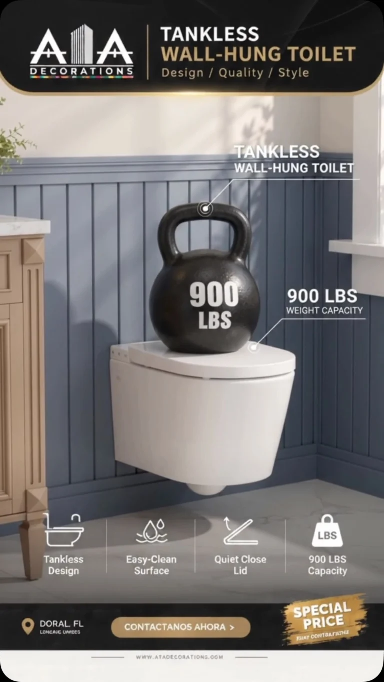 ✨ Upgrade your bathroom with the ultimate modern solution! ✨

Say goodbye to bulky designs and complicated installations. Our new Tankless Wall-Hung Toilet is here 
to transform your space with a sleek, sophisticated look. 🚽💧

Why you’ll love it:
🔹 100% Tankless Design: No in-wall tank required! This makes it incredibly easy to install and minimizes plumbing risks.
🔹 Space-Saving: Maximizes your bathroom space with a clean, floating look.
🔹 Easy Access Flush: Convenient, non-electric flush button located right on the toilet.
🔹 Heavy-Duty Durability: Engineered to safely support up to 900 lbs weight capacity. 🏋️‍♂️
🔹 Easy-Clean Surface: Anti-stain glaze for effortless maintenance.
🔹 Soft-Close Seat: Quiet and gentle closing every single time.
Ready for a premium bathroom remodel? 🛠️

👉 Click the link in our bio or DM us for more details!

#BathroomRemodel #WallHungToilet #TanklessToilet #ModernBathroom #HomeImprovement BathroomDesign InteriorDesign Contractors PlumbingLife